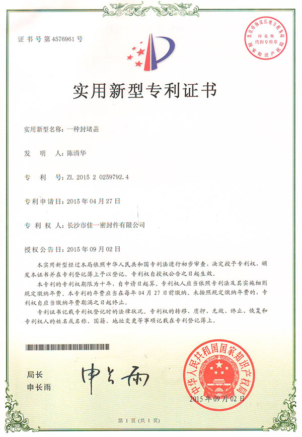 一種封堵蓋